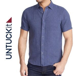 UNTUCKitMen’s Short Sleeve Araujo 100 Linen Button Down Shirt -‎ Size XL